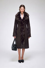 Mia - Brown Shearling Coat