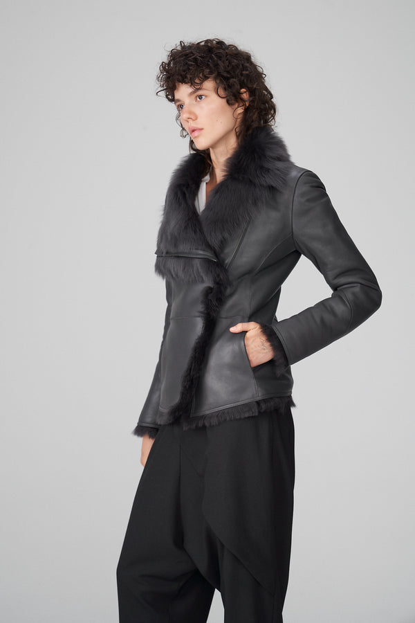 June - Anthracite Shearling Jacket