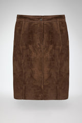 Mona - Jupe en cuir Tabac