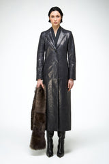 Laurence - Carbon Leather Coat