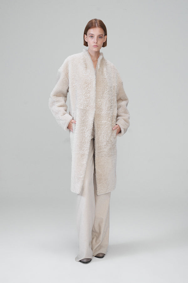 Jenny - Cream Shearling Coat