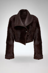 Ashley - Cherry Shearling Jacket