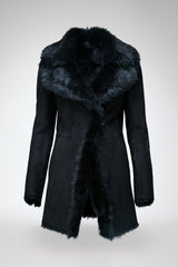 Tyra - Black Shearling Coat