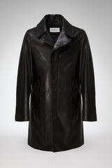 Tony - Black Leather Coat