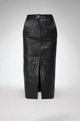 Eliana - Jupe en cuir noir