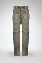 Lina - Beige Leather Pants