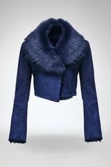 Yva - Blue Shearling Jacket
