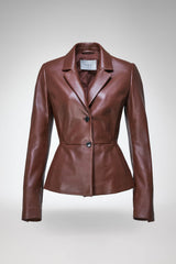 Catarina - Dark Brown Leather Jacket