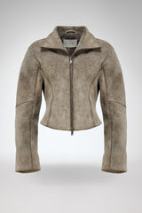Serra - Grey Leather Jacket