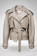 Serena - Veste en cuir Beige