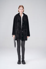 Oriana - Black Shearling Coat