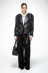 Alessia - Black Leather Coat