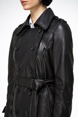 Camilla - Black Leather Coat