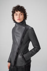 VSP - Adila - Clotho Anthracite Silky Shearling Jacket