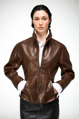 Martina - Tobacco Leather Jacket