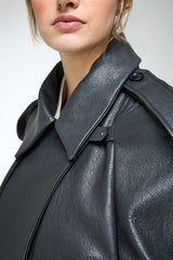 Lucia - Veste en cuir Anthracite
