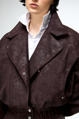 Clara - Dark Bordeaux Leather Jacket