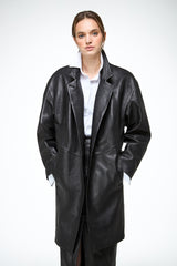 Bianca - Black Leather Coat