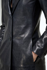 Laurence - Carbon Leather Coat