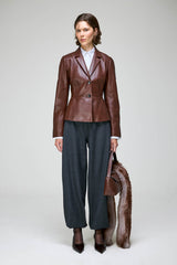 Catarina - Dark Brown Leather Jacket