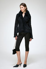 Rita - Black Shearling Jacket
