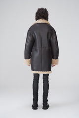 Brown Beige Shearling Coat