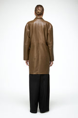 Bianca - Olive Leather Coat