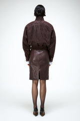 Clara - Dark Bordeaux Leather Jacket