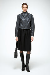 Alina - Anthracite Leather Jacket