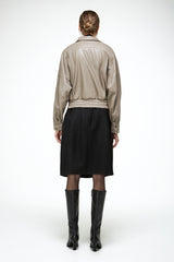 Clara - Beige Leather Jacket