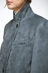 Caterina - Indigo Leather Coat
