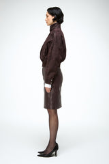 Clara - Dark Bordeaux Leather Jacket