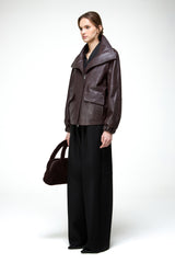 Titiana - Dark Bordeaux Leather Jacket