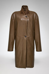 Bianca - Olive Leather Coat