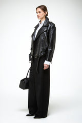 Alessia - Black Leather Coat
