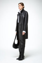 Bianca - Black Leather Coat