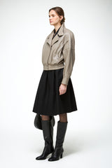 Clara - Beige Leather Jacket