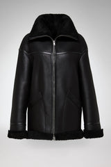 Dina - Black Shearling Coat