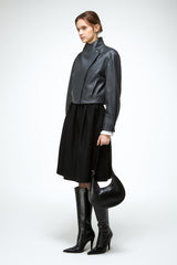 Alina - Anthracite Leather Jacket