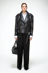 Alessia - Black Leather Coat