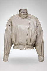 Clara - Beige Leather Jacket