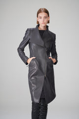 Anthracite Leather Coat