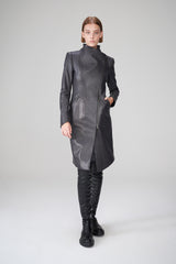 Anthracite Leather Coat
