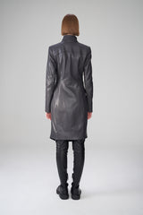 Anthracite Leather Coat
