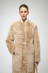 VSP - Inesse - Beige Brown Shearling Coat