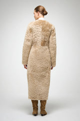 VSP - Inesse - Beige Brown Shearling Coat