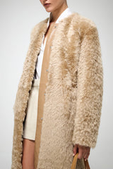 VSP - Inesse - Beige Brown Shearling Coat