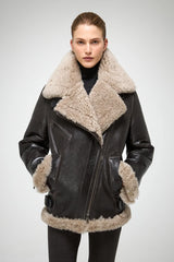 VSP - Antonella - Anthracite Shearling Coat
