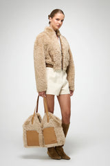 VSP - Liviana - Beige Brown Shearling Jacket