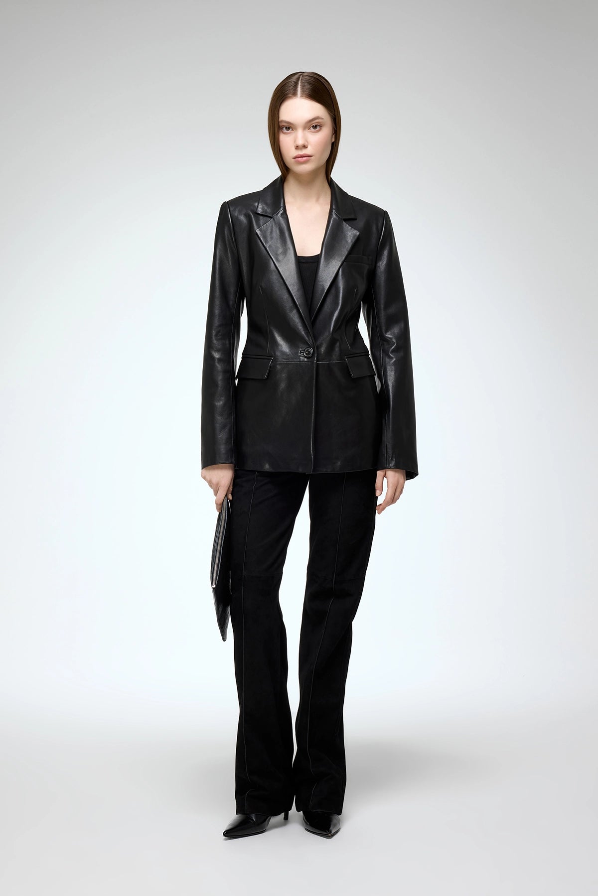 Oceane - Bordeaux Leather Coat